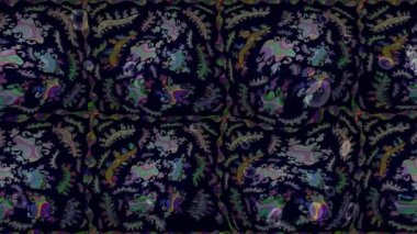 Renkli unsurlarla hareketli arka plan görüntüleri. Çiçekler. Eski model. Bayrak tarzı. Video kaydı. Şablon. Döngü. Kusursuz..