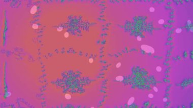 Renkli unsurlarla hareketli arka plan görüntüleri. Çiçekler. Eski model. Bayrak tarzı. Video kaydı. Şablon. Döngü. Kusursuz..