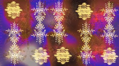 Kahverengi, mor ve menekşe renkleri üzerine şirin soyut kar taneleri raster tasarımı. Yeni yıl kar tanesi. Düz kar karalama ikonları, kar taneleri silueti Noel afişi için, kartlar.