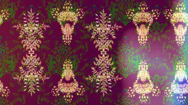 Çiçekli el çizimi çizimi deseni. Modern gelişim mor, yeşil ve nötr raster arka plan duvar kâğıdı resimli klasik çizgi çizgisi, desenli desenli çiçekler, çiçekli süsler..