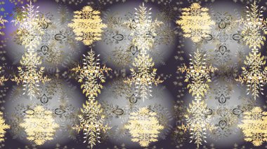 Kar taneleri arka planda. Kış kartı Mutlu Noeller, Yeni Yıl ve Mutlu Tatil Raster çizimleri. Gri, bej ve nötr kar tanelerinin olduğu Noel kartı gri, bej ve nötr renkler.