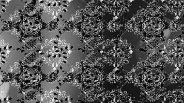 Çiçekli karalama şeklinde Raster çiçek deseni. Yumuşak, yaz çiçekli arka plan. Çiçekler gri, siyah ve nötr renklerde.