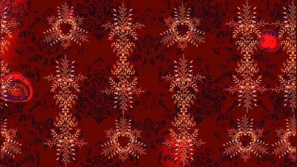 stock image Christmas pattern with snowflakes abstract background. Red, black and brown snowflakes. Raster illustration. Colors. Holiday design for Christmas and New Year fashion prints.