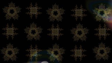 Siyah, kahverengi ve gri kar tanelerinden izole edilmiş. Güzel bir kış süsü. Renkli kar taneleri Raster illüstrasyonu.