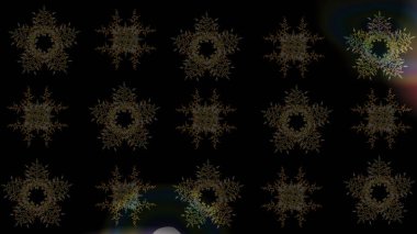 Siyah, kahverengi ve gri kar tanelerinden izole edilmiş. Güzel bir kış süsü. Renkli kar taneleri Raster illüstrasyonu.