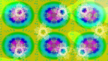 Klasik klasik klasik arka plan. Klasik Raster sarısı, yeşil ve mavi ve altın desenli. Geleneksel oryantasyon süsü.