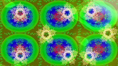 Raster Golden eskiz kalıbı. Çizim altın desenli bukleler. Yeşil, nötr ve mavi renklerde çizim kalıbı. Doğu tarzında altın elementler arabesk.