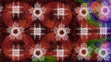 Noel, kar tanesi, yeni yıl 2019. Altın elementli kırmızı, kahverengi ve nötr renklerde eskiz kalıbı.