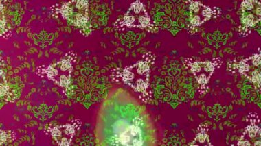 Renkli unsurlarla hareketli arka plan görüntüleri. Çiçekler. Eski model. Bayrak tarzı. Video kaydı. Şablon. Döngü. Kusursuz..