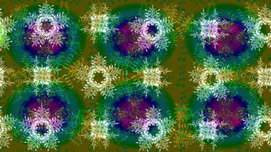 Güzel soyut kar tanesi raster tasarımı. Düz kar karalama ikonları, kar taneleri silueti yeşil, mavi ve nötr renkler noel afişi için, kartlar. Yeni yıl kar tanesi.