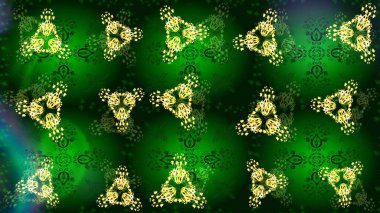 Noel ve yeni yıl moda baskıları için tatil tasarımı. Kar tanelerinin soyut arkaplanlı Noel şablonu. Raster illüstrasyonu. Yeşil, mavi ve gri kar taneleri.