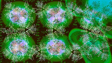 Düz kar karalama ikonları, yılbaşı afişi için kar taneleri silueti, kartlar. Yeşil, kahverengi ve nötr renklerde şirin soyut kar tanesi raster tasarımı. Yeni yıl kar tanesi.