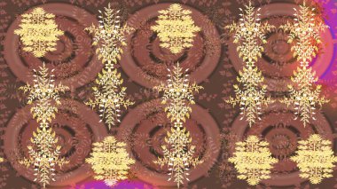 Kahverengi, bej ve sarı renkli kar taneleri. Noel stili. Raster illüstrasyonu.