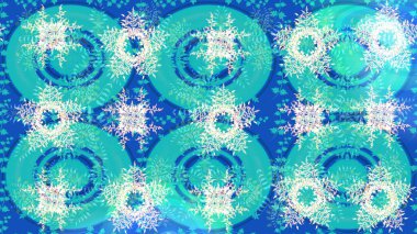 Soyut kar taneleri arkaplanda izole edilmiş düz dizayn. Kar tanesi rengarenk desen. Raster kar taneleri arka planda. Raster illüstrasyonu. Kar taneleri deseni.