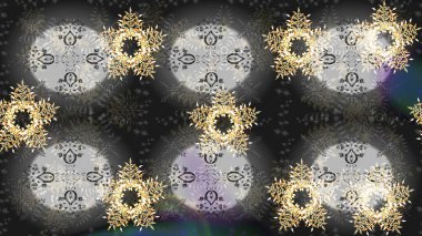 Lace Snowflakes 'in etnik kökü. Raster illüstrasyonu. Stilize Çiçekler. Mandalas 'ın dekoratif dokusu. Kumaş veya Duvar Kağıdı Tasarımı. Tekstil için Lacy Fashion Print. Halk Biçimi.