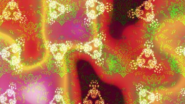 Klasik çiçek tasarımı elementleri. Turuncu, kahverengi ve sarı kıvırcık çiçekleri turuncu, kahverengi ve sarı renklerde. Raster illüstrasyonu.