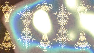 Raster illüstrasyonu. Kar tanelerinin soyut arkaplanlı Noel şablonu. Noel ve yeni yıl moda baskıları için tatil tasarımı. Tarafsız, gri ve bej kar taneleri.