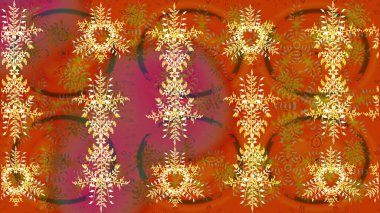 Kış kar tanesi. Turuncu, kahverengi ve kırmızı renklerde izole edilmiş. Kar Tanesi Simgesi. Kar Tanesi Raster çizimi.