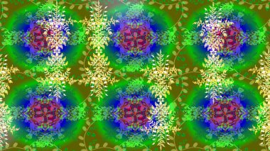 Desen snowflakes.raster Noel soyut renkli arka plan ile düşen kar tanesi. Raster illüstrasyon.