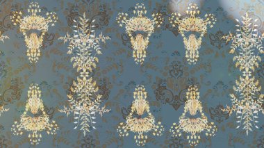 Raster illüstrasyonu. El çizimi çiçekli soyut çizim kalıbı. Tarafsız, gri ve kahverengi renkte çiçekler.