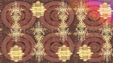 Düşen Noel stili kar taneleri. Güzel, kahverengi, bej ve sarı kar taneleri renkli bir arkaplanda izole edilmiş. Kar taneleri, kar yağışı. Görüntü.