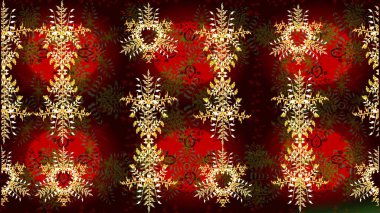 Raster illüstrasyonu. Yılbaşı kış tasarımı için renkli kar taneleri. Kar tanesi karalaması grafikleri elle çizilmiş.