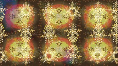 Son moda kar taneleri ve elementler onun kartlarını gösteriyor. Kar taneleri tasarımı. Modern soyut tasarım posteri, kapak, kahverengi, nötr ve sarı renkli kart tasarımı. Retro biçim dokusu, kış elementleri.