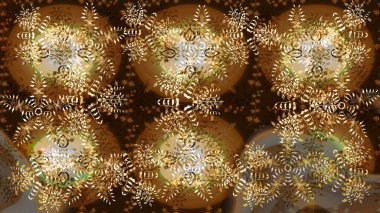 Kahverengi, bej ve nötr renkler ve kar taneleri. Raster illüstrasyonu. Raster Noel soyut renkli arkaplan ve tatlı kar tanesi.