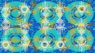 Raster illüstrasyonu. Kar taneleri deseni. Noel Kar Taneleri Arkaplanı. Raster Noel soyut renkli arka plan ve tatlı kar tanesi. Şirin Desen.