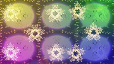 Çiçek Elementleri 'nin soyut geçmişi. Raster kış deseni. Tarafsız, mor ve yeşil renkler üzerine tasarım. Raster illüstrasyonu.