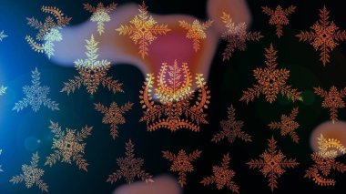 Kar tanesi süs desen. Snowflakes desen. Kar taneleri arka plan. Arka plan üzerinde izole soyut kar taneleri ile düz tasarım. Raster illüstrasyon.