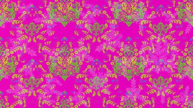 Düz Çiçek Elementleri Tasarımı. Çiçek deseni. Raster illüstrasyonu. Renkli Bahar Teması eskiz kalıbı. Chichi kumaş deseni çiz.