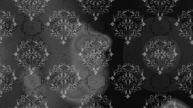 Raster illüstrasyonunda kusursuz çiçek deseni. Suluboya tarzında gri, siyah ve kahverengi renkte çiçekler.