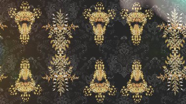 Kar taneleri arka planda. Raster illüstrasyonu. Kar taneleri deseni. Arkaplanda soyut kar taneleri olan düz tasarım. Kar tanesi süslemeli desen.