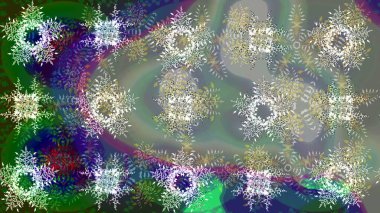 Snowflakes desen. Kar tanesi renkli desen. Raster resim. Renk arka plan üzerinde izole soyut kar taneleri ile düz tasarım. Raster kar taneleri arka plan.