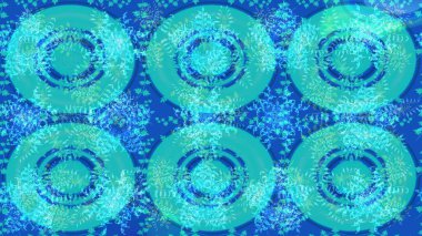 Raster Noel soyut renkli arka plan ve tatlı kar tanesi. Farklı kar taneleri toplayıcısı, mavi, yeşil ve nötr renklerde kış elementleri..