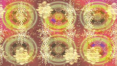 Lace Snowflakes 'in etnik kökü. Raster illüstrasyonu. Stilize Çiçekler. Mandalas 'ın dekoratif dokusu. Kumaş veya Duvar Kağıdı Tasarımı. Tekstil için Lacy Fashion Print. Halk Biçimi.