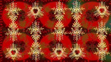 Kar taneleri deseni. Raster illüstrasyonu. Kar tanesi süsleme deseni. Renkli arka planda izole edilmiş kar tanelerinin düz tasarımı. Kar taneleri arkaplanı.