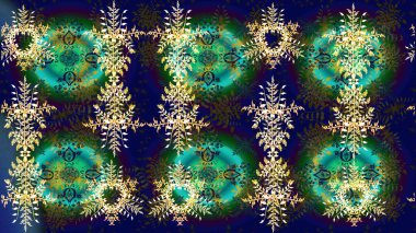 Raster illüstrasyonu. Kışın sembolü. Kar tanesi kışı. Renkli arkaplanda izole suluboya kar taneleri.