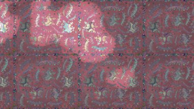 Pembe, mor ve gri renkli şirin çiçek desenleri. Raster Modaya uygun kumaş deseni. Renkli Bahar Teması eskiz kalıbı. Düz Çiçek Elementleri Tasarımı.