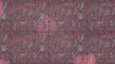 Çiçekli karalama şeklinde Raster çiçek deseni. Nazikçe, güzel çiçek arkaplanı. Mor, pembe ve gri renkte çiçekler.