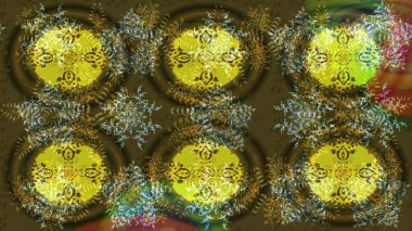 Kar tanesi süsleme deseni. Raster illüstrasyonu. Renkli arka planda izole edilmiş kar tanelerinin düz tasarımı. Kar taneleri deseni. Kar taneleri arkaplanı.