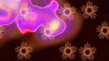 Snowflakes desen. Raster kar taneleri arka plan. Kar tanesi renkli desen. Renk arka plan üzerinde izole soyut kar taneleri ile düz tasarım. Raster illüstrasyon.