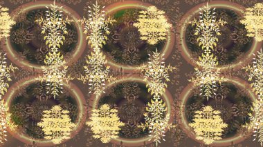 Kar tanesi raster arka planı. Kış kahverengisi, bej ve sarı noel kar düz kristal elementi. Meteoroloji buz koleksiyonu. Xmas Frost kar taneleri izole edilmiş siluet sembolü. Raster çizimi..