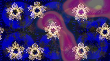 Kar tanesi kışı mavi, mor ve gri renklerde yalıtılmış. Raster illüstrasyonu. Noel tasarımı için. Yeni yıl tabelası. Mavi, mor ve gri ikon silueti. Kutlamanın sembolü.