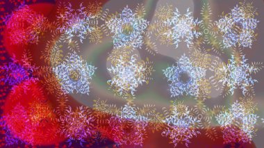 Retro tarzı, kış elementleri. Son moda kar taneleri ve elementler onun kartlarını gösteriyor. Modern soyut tasarım posteri, kapak tasarımı, gri, kırmızı ve kahverengi renkli kart tasarımı. Kar taneleri tasarımı.