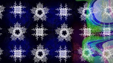 Raster illüstrasyonu. Sihirli siyah, mavi ve nötr tatil soyut arka plan yıldız ve düşen kar taneleri. Noel siyah, mavi ve nötr.