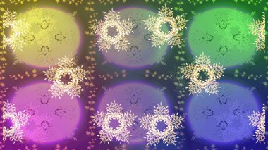 Güzel soyut kar taneleri raster tasarımı. Düz kar karalama ikonları, kar taneleri menekşe rengi, yeşil ve noel afişi için nötr renkler, kartlar. Yeni yıl kar tanesi.