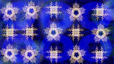 Soyut mandala ya da tuhaf kar tanesi çizgisi sanat tasarımı. Raster illüstrasyonu. Renkli arka planda izole tatlı kar taneleri.