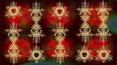 Farklı kar taneleri toplayıcısı, farklı renklerde kış elementleri. Raster Noel soyut renkli arkaplan ve tatlı kar tanesi.